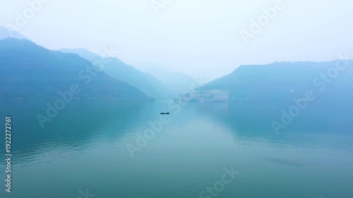 Wallpaper Mural Aerial Yangtze River Mountain Canyon Mist Water Convergence 4K Torontodigital.ca