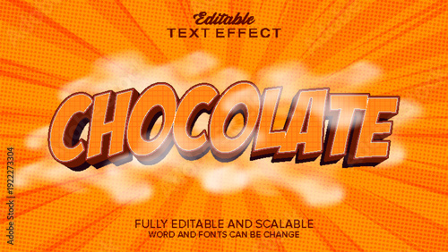 chocolate text effect 3d style vector editable 