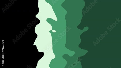 Smooth transition animation featuring flowing wavy transitions in camouflage green gradient tones with alpha channel transparency.