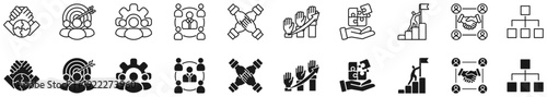Photos Business teamwork icon set. Partnership and collaboration symbol.