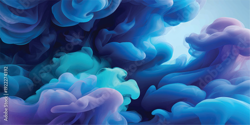 Dynamic smoke and mist flowing over colorful gradient background in seamless loop creating abstract ambient visuals for modern design