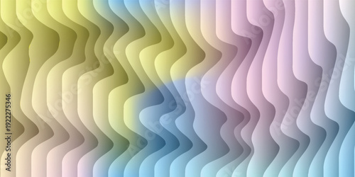 Reeded glass background, glassmorphism ribbed texture or displacement effect. Vector 3D ribbed glass morphism background with color gradient for trendy Y2K design