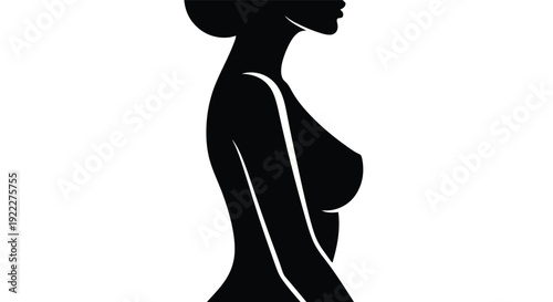 Elegant Silhouette of a Woman in Profile.