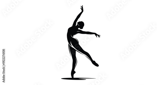 Elegant Silhouette of a Ballet Dancer in Motion.