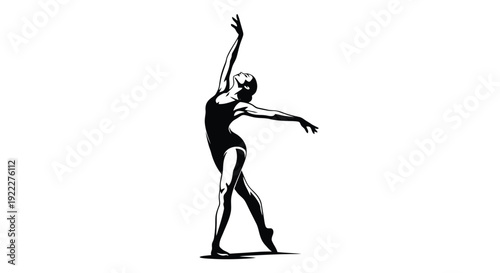 Elegant Ballet Dancer Performing Graceful Pose.