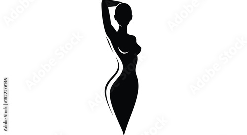 Elegant Silhouette of a Womans Body Shape.