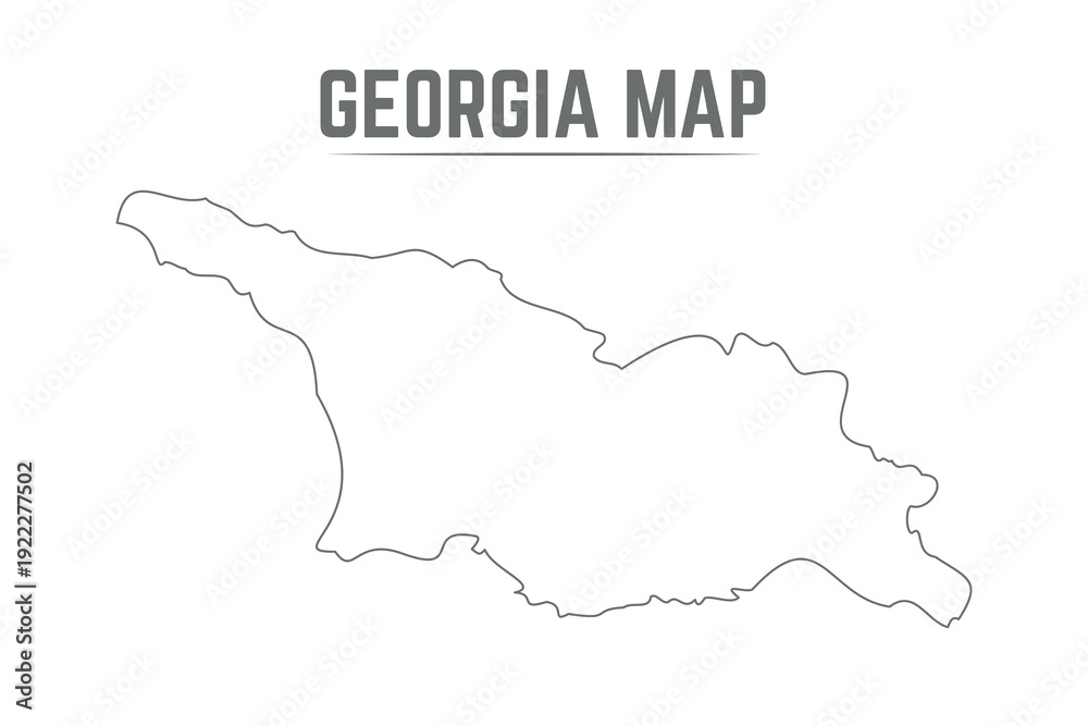 Fototapeta premium Outline Simple Map of Georgia