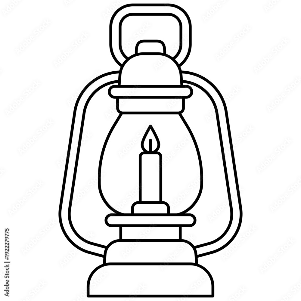 Obraz premium candle lantern lamp icon