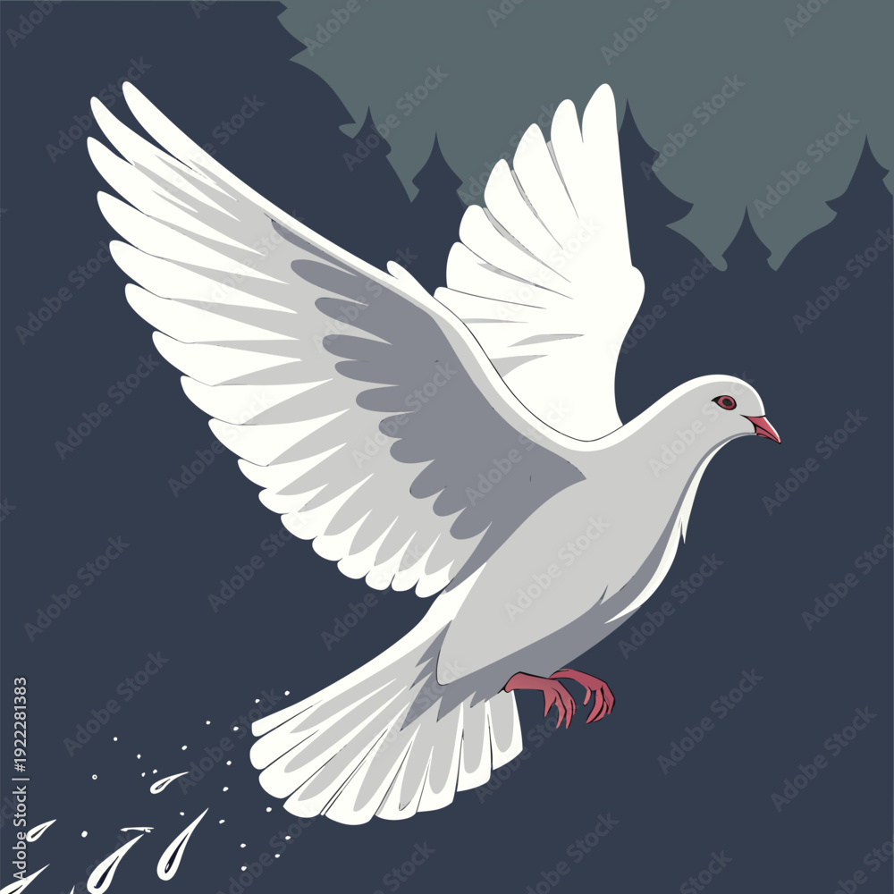 Fototapeta premium white dove flying in the sky