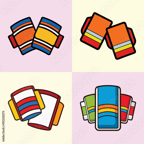 Colorful sport armbands collection flat design vector illustration