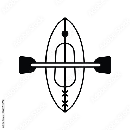 Kayak icon with white background vector stock illustration