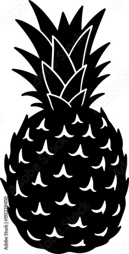Pineapple silhouette vector illustration