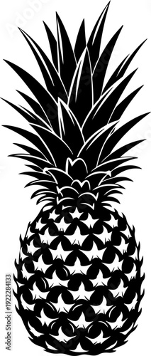 Pineapple silhouette vector illustration