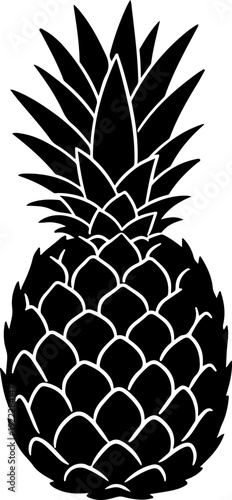Pineapple silhouette vector illustration
