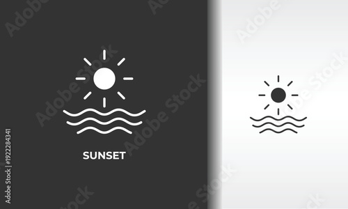 Sunset Vector, Icon Or Logo Sign Isolated Symbol Illustration