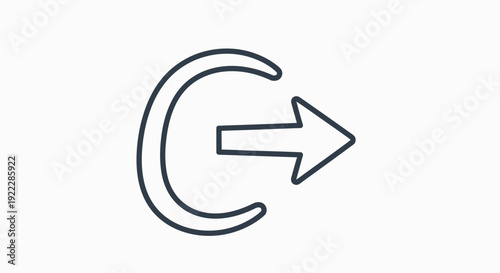Simple Outline Icon Representing Exit Or Logout Symbol.