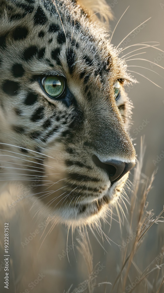 Fototapeta premium Leopard portrait with transparent background