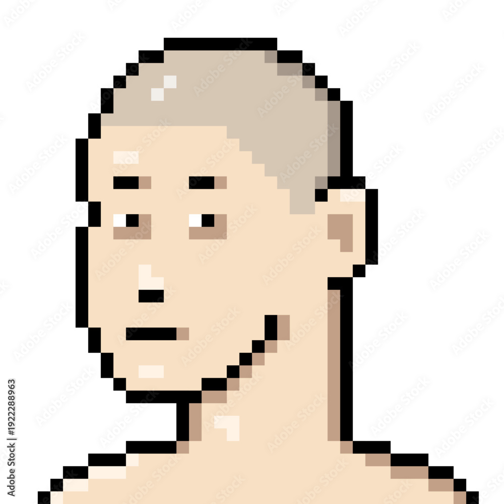 Obraz premium Vector Pixel Art Character - Naked Man