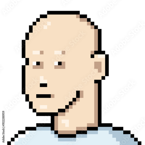 Vector Pixel Art Userpic of Bald Man