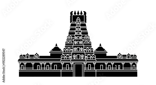 Majestic Hindu Temple Architecture with Intricate Details, Symbolizing Spirituality and Cultural Heritage