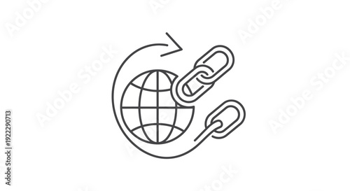 Global network connection icon representing worldwide communication and links.