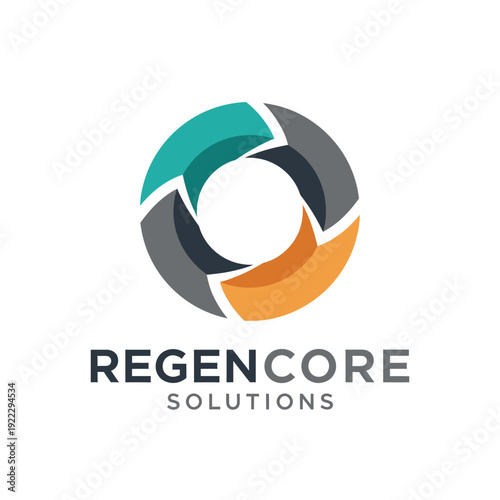 Modern corporate ESG sustainability mark logo for circular economy consulting and environmental management by Regencore Solutions