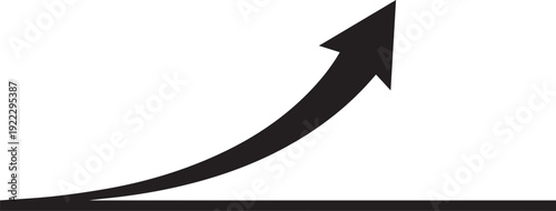 Black arrow illustration pointing upwards, signifying growth and success on transparent background