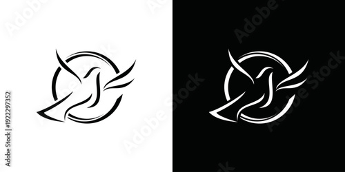 simple dove logo vector 01