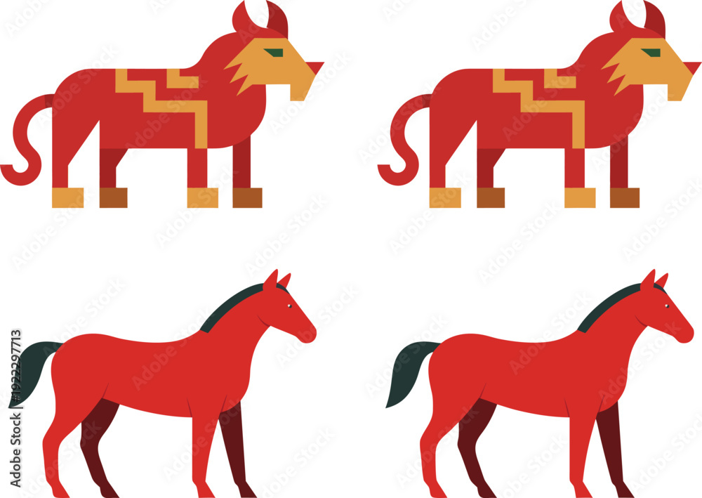 Fototapeta premium Modern Chinese horoscope animal symbol vector illustration.