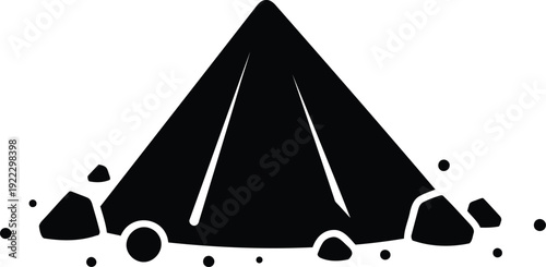 Construction material sand pile with stones vector illustration for industrial building site concept