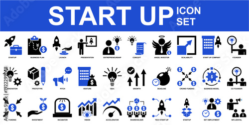 Fotografija Set start up icon vector for tech agency websites