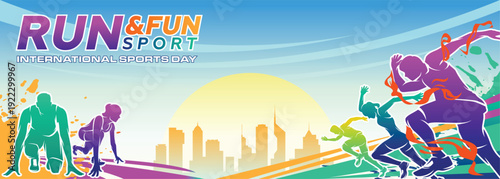 Sports Day Background Vector. International Sports Day Illustration. Graphic Design for the decoration of gift certificates, banners, and flyer