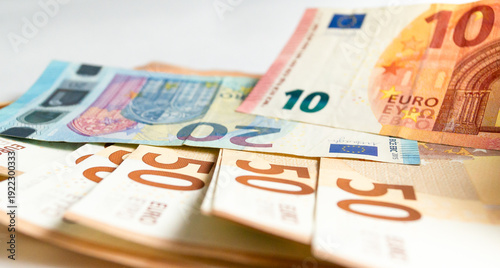 Fotografi Euro banknotes close-up