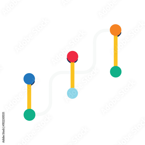 Modern Project Timeline Layout With Milestone Steps Line Art Vector illustration
