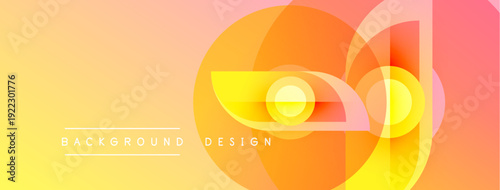 Abstract gradient background. Overlapping circles create dynamic visual effect. Warm colors dominate composition, suggesting energy, modernity.
