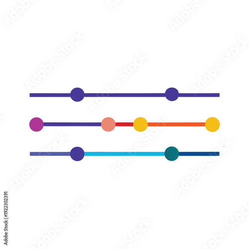 Business Roadmap With Sequential Process Steps Line Art Vector illustration