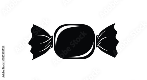 Black candy wrapper design with twisted ends a striking silhouette