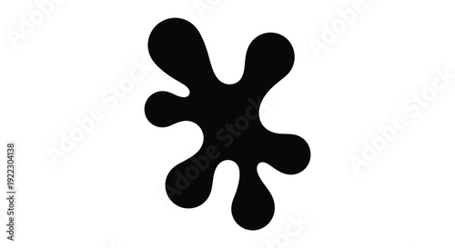 Abstract black shape resembling an amoeba minimal design silhouette