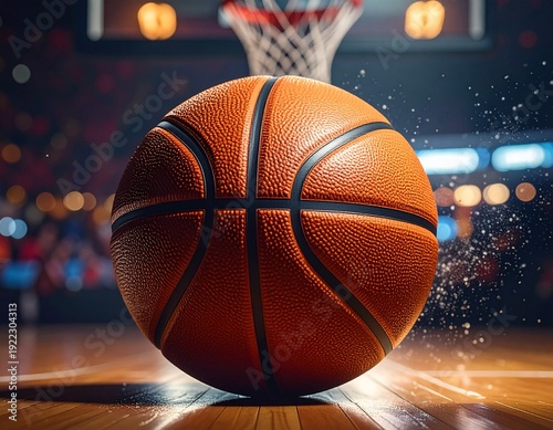 basketball on the court