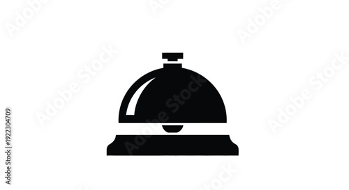Simple black bell icon representing service hospitality or assistance silhouette