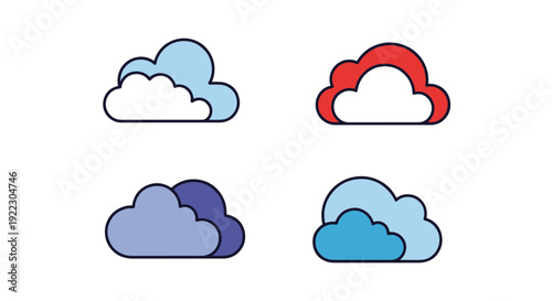 Abstract Cloud Line modern soft tone illustration.eps