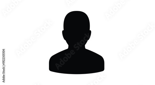 Simple black silhouette of a human head and shoulders silhouette