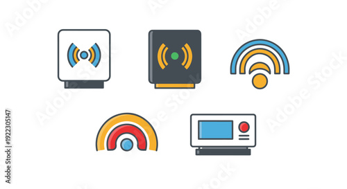 Access Point Line modern soft color vector.eps