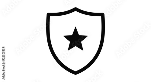 Black shield with a star a bold graphic design silhouette