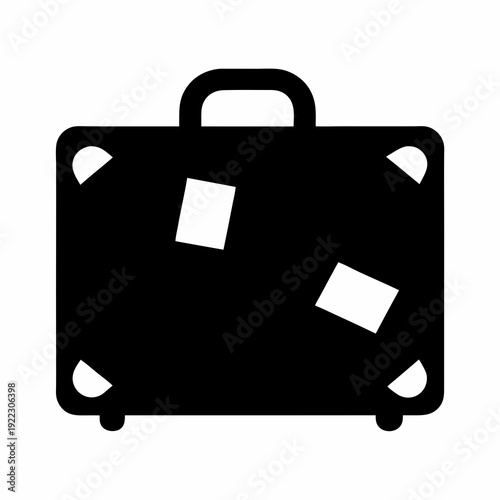 Iconic Travel Suitcase with Patches, Represents Journeys and Destinations Visited