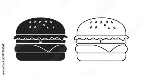 Delicious burger illustration royalty free vector art concept design Vector