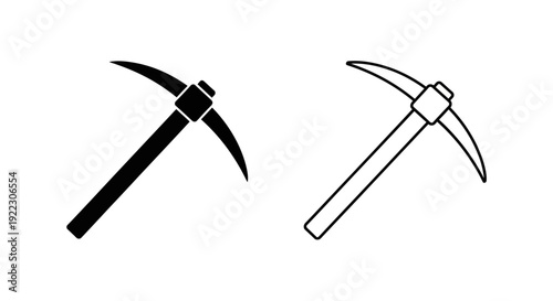 Two different types of mining pickaxes, mining tools, pickaxes, mining equipment, mining tools Vector