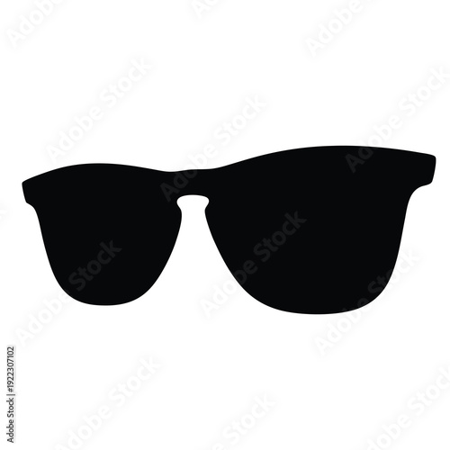 Black silhouette of sunglasses for sun protection and summer fashion style