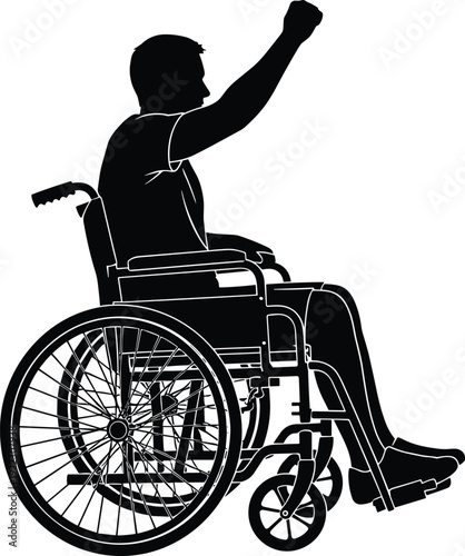 Majestic cinematic aerial view of a lone hiker standing on a rocky mountain peak during a vibrant golden hour sunset with copy space.