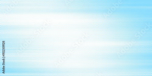 Abstract light blue halftone background with soft wave shapes formed by dot and hexagon patterns. The smooth gradient and airy composition create a clean,